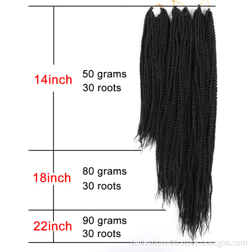 Hot sell 18 inch 30 stands wholesale Crochet Braids  Ombre synthetic crochet extension Senegalese twist hair senegalese twists